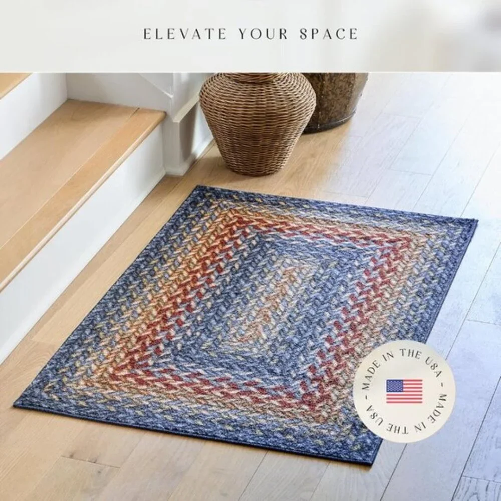 New 2.6x3.10ft Marion Bohemian Braided Area Rug, Washable Non-Slip Indoor Carpet